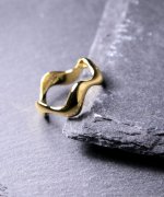 ＜マガシーク＞ メゾンムー silver925 tears wave ring[nwr]/涙モチーフ波リング シルバー925 ユニセックス ゴールド 13号 MAISON mou】