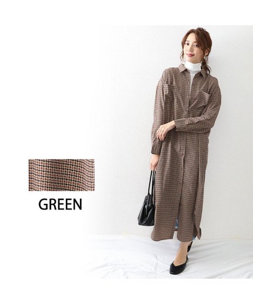 デシンチェック柄シャツワンピース オウンコード Owncode Magaseek