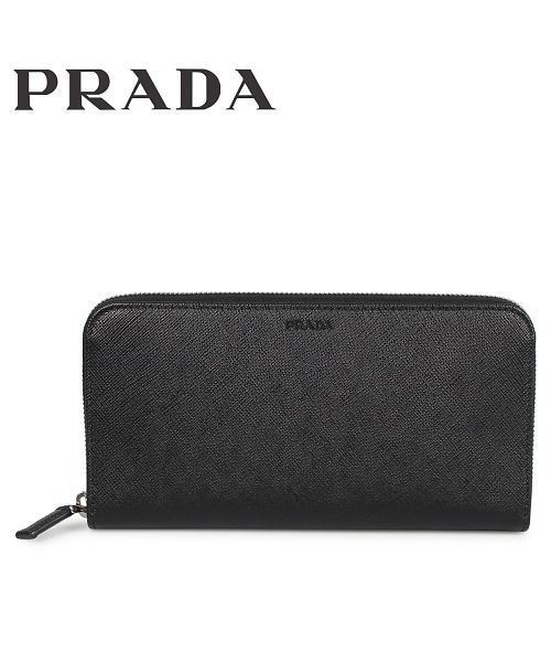 【正規品★美品】PRADA　サファーノラウンドファスナー　ブラック