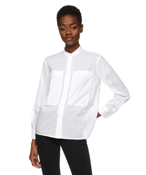 BENETTON (women)(ベネトン（レディース）)/コットンマオカラービッグポケットシャツ・ブラウス/ホワイト
