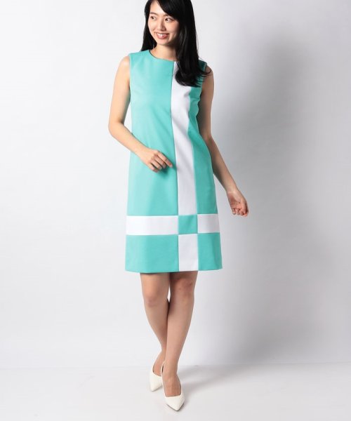 セール 洗える レーヨンポリポンチ バイカラーワンピース ピエール カルダン Pierre Cardin Magaseek