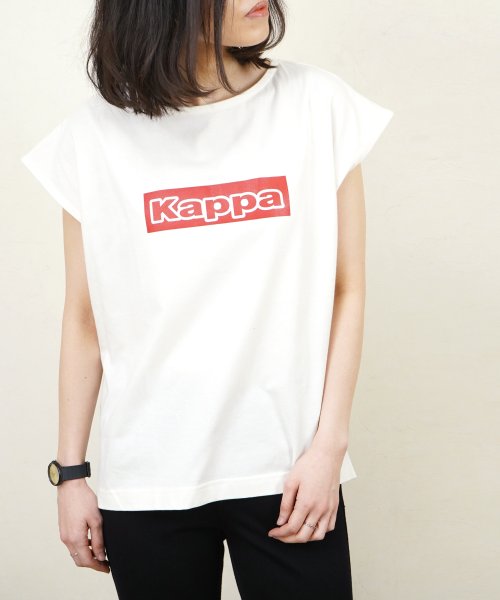Fizz(フィズ)/kappa フレンチスリーブビッグロゴTシャツ/オフホワイト