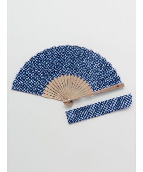 カヤ 紳士用 藍鹿の子しぼり扇子 袋付き 7xcp0102 カヤ Kaya Magaseek