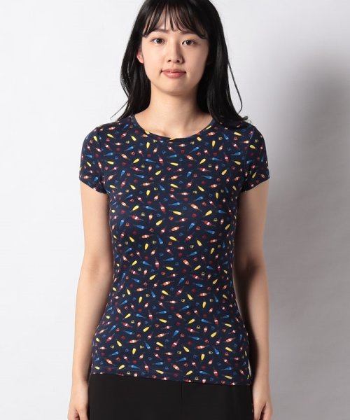 BENETTON (women)(ベネトン（レディース）)/総柄ベーシック半袖Tシャツ・カットソー/ブルー系その他