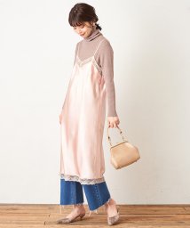 NICE CLAUP OUTLET(ナイスクラップ　アウトレット)/　【natural couture】サテンヴィンテージドレス/ピンク