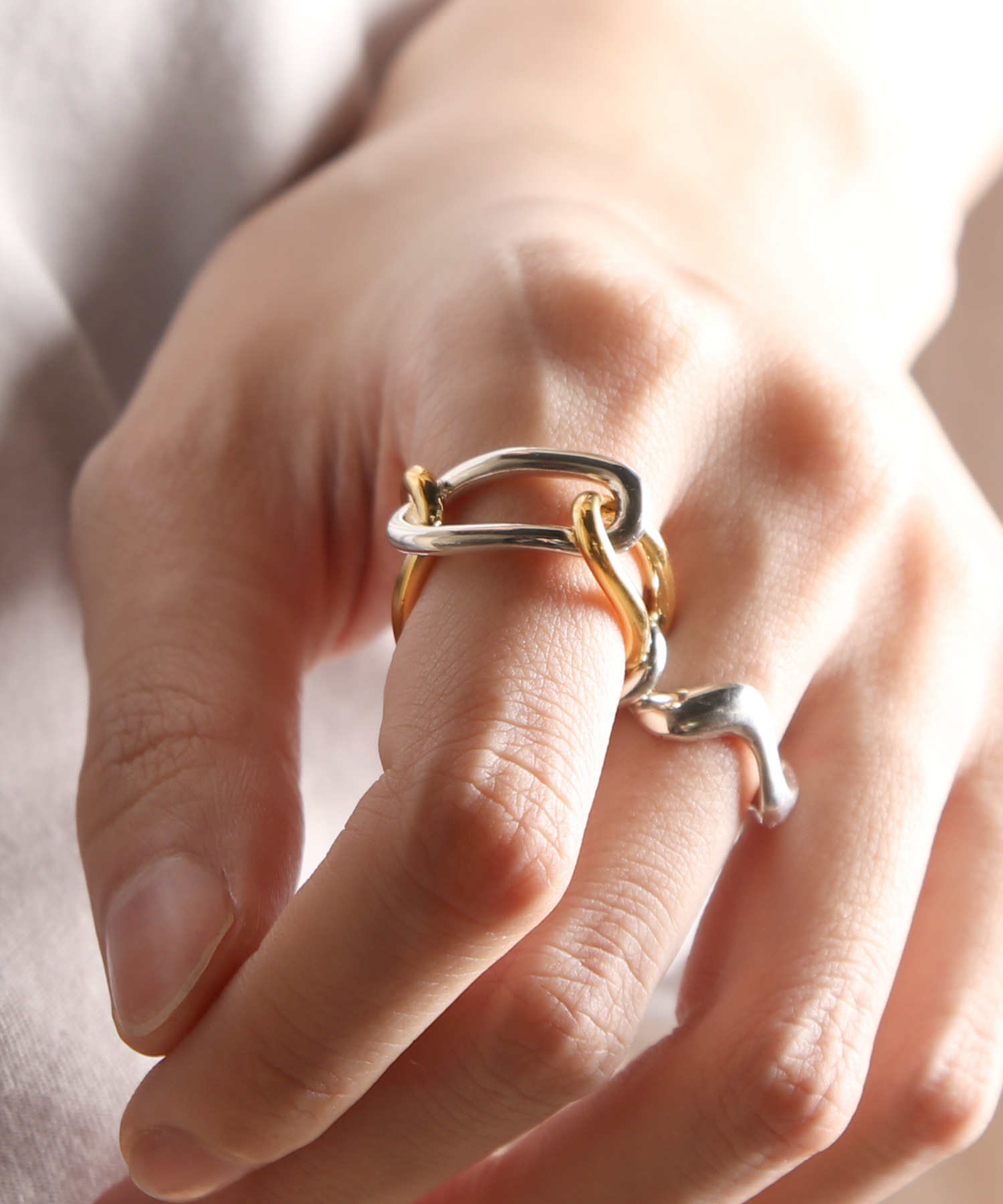 【YArKA/ヤーカ】silver925 4 oval parts ring[jens]/4楕円パーツ ...