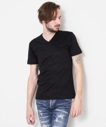 5351POURLESHOMMES(5351POURLESHOMMES)/アリオリティ・スムース　Vネック半袖Tシャツ/ブラック