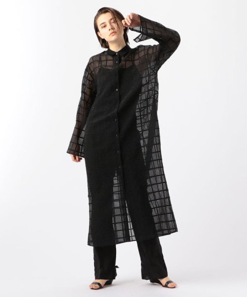 セール シースルーチェック マキシシャツワンピース Des Pres Des Pres Magaseek