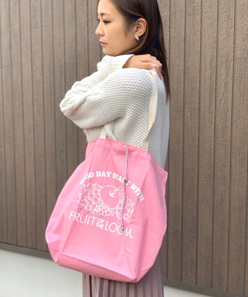 FRUIT OF THE LOOM(フルーツオブザルーム)/BRAIDED CORD TOTE BAG /ﾋﾟﾝｸ