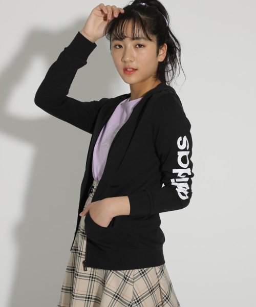 セール 28 Off Adidas アディダス 袖ロゴパーカー ピンク ラテ Pink Latte Magaseek