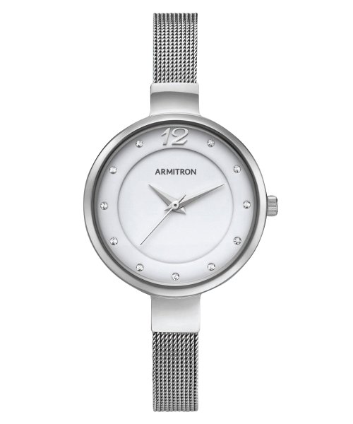 ARMITRON NEWYORK(ARMITRON NEWYORK)/ARMITRON 腕時計 レディース アナログ メッシュブレスレットウォッチ スワロフスキーアクセント/シルバー