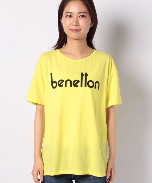 BENETTON (women)(ベネトン（レディース）)/ブランドロゴオーバーサイズTシャツ・カットソー/イエロー