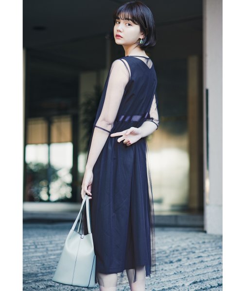 結婚式でオシャレに見えるのみならず普段にも使えてコスパいい ノースリーブとチュールの重ねワンピースセット ハコ Haco Magaseek
