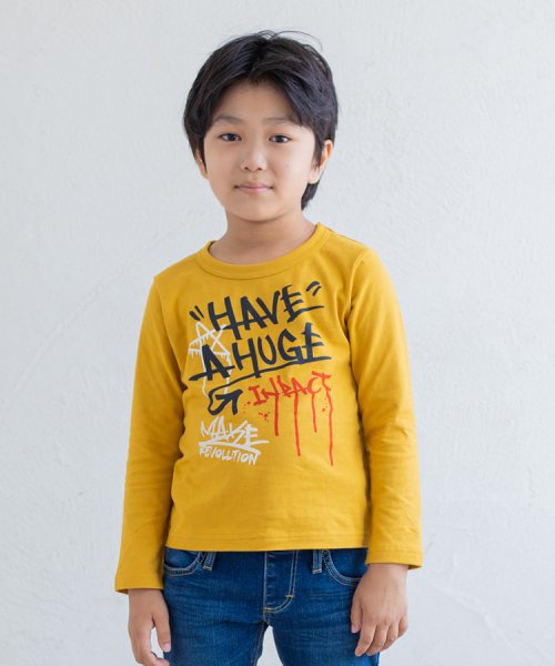 chil2(チルツー)/全10柄長袖Tシャツ/マスタード