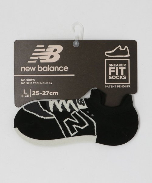 green label relaxing(グリーンレーベルリラクシング)/＜New Balance（ニューバランス）＞スニーカー柄 ソックス/BLACK