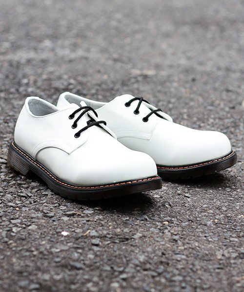 SFW(サンエーフットウェア)/3ホール ブーツ バウンシングソール メンズ 靴 短靴 ギブソン 革靴 ラブハンター/1701/ホワイト