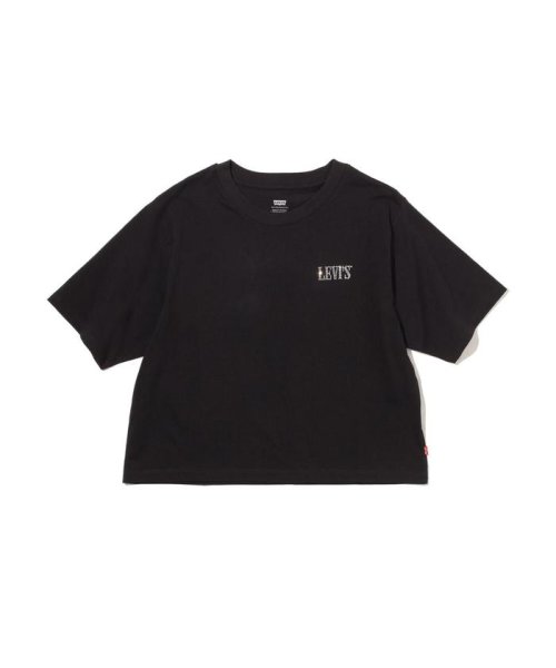 Levi's(リーバイス)/グラフィックボクシーTシャツ 90'S SERIF RHINESTONE CAVIAR/BLACKS