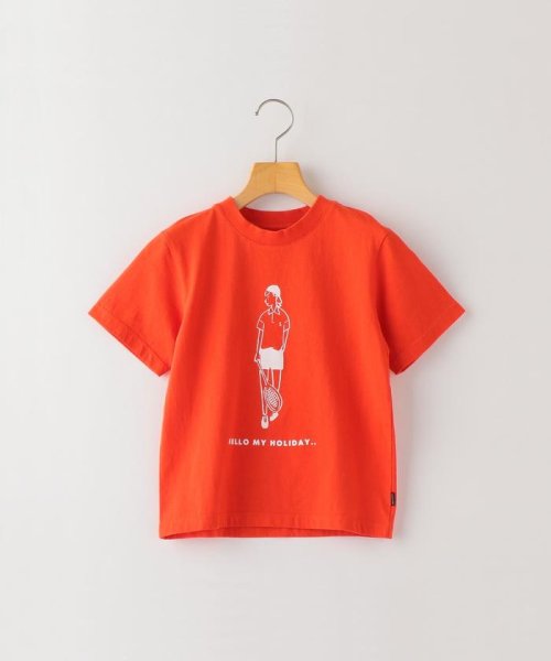 SHIPS KIDS(シップスキッズ)/【SHIPS KIDS別注】ARCH&LINE:テニスサークル オーガニックコットン TEE(85～95cm)/レッド系