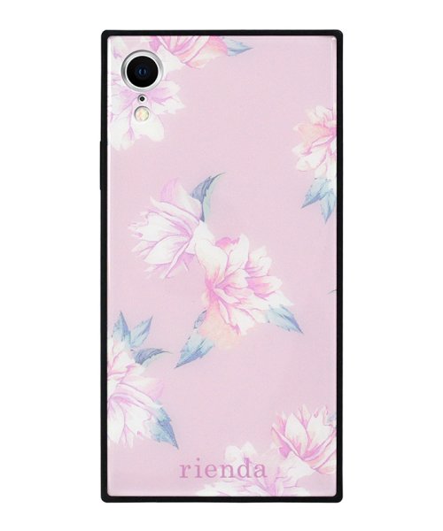 rienda(リエンダ)/iphoneケース iPhoneXR リエンダ rienda 背面ガラスケース ワントーンフラワー Pink iphonexr アイフォンケース/ピンク