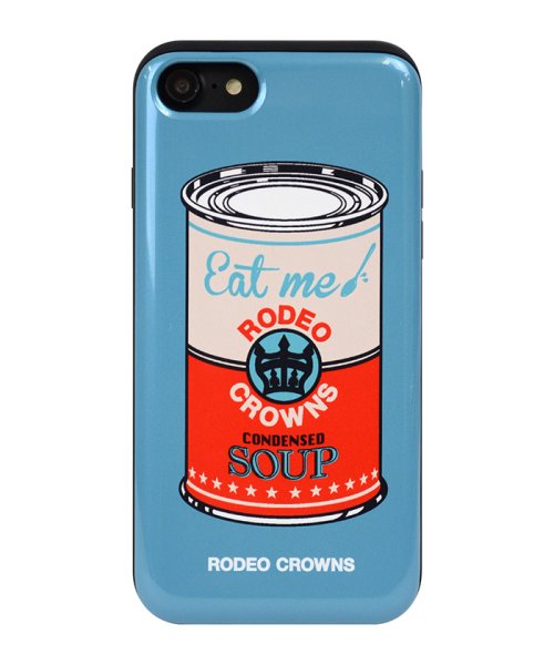 Rodeo Crowns(ロデオクラウンズ)/iphoneケース iPhoneSE(第2世代) iPhone8/7 ロデオクラウンズ RODEOCROWNS スープ BLUE カード収納型背面ケース/ブルー