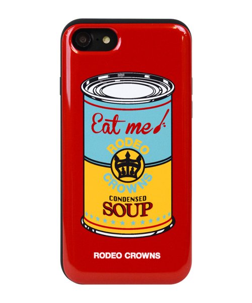 Rodeo Crowns(ロデオクラウンズ)/iphoneケース iPhoneSE(第2世代) iPhone8/7 ロデオクラウンズ RODEOCROWNS スープ RED カード収納型背面ケース/レッド