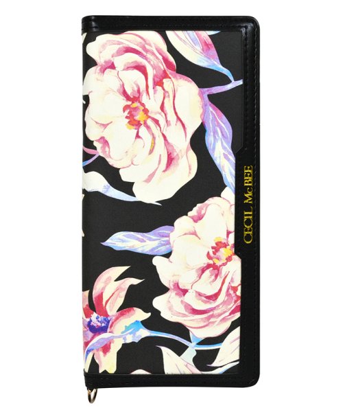 セール スマホケース Xperia ケース Xperia1 セシルマクビー Cecilmcbee マルチフラワー Black 手帳型ケース Android エムファクトリー Mーfactory Magaseek