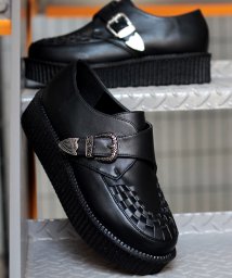 SFW(サンエーフットウェア)/モンクストラップシューズ ラバーソール ベルト メンズ 靴 厚底/1710/ブラック