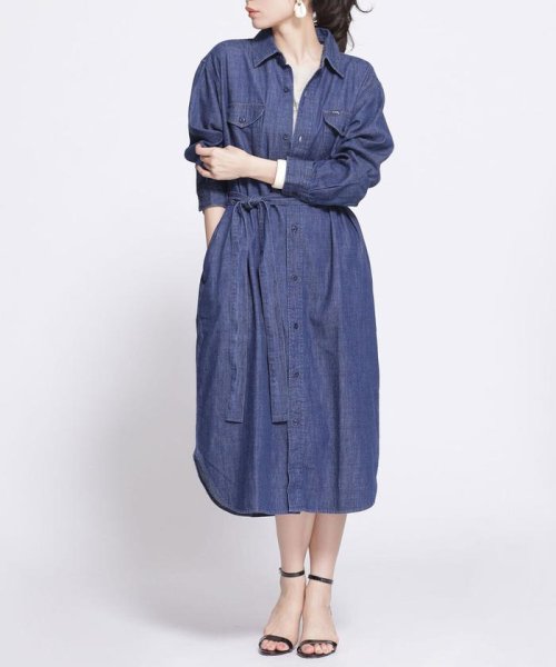 セール Lee 別注デニムシャツワンピース ナノ ユニバース Nano Universe Magaseek