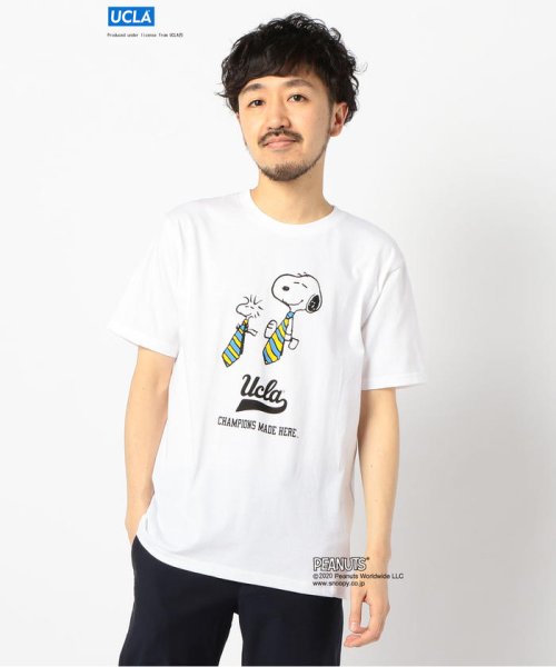 GLOSTER(GLOSTER)/UCLA × Snoopy Tシャツ 半袖 PEANUTS ピーナッツ/ホワイト