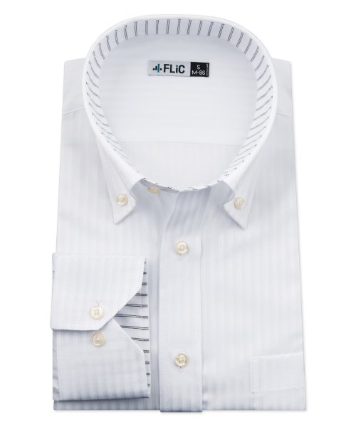 FLiC(フリック)/ワイシャツ メンズ ボタンダウン 長袖 形態安定 シャツ ドレスシャツ ビジネス ノーマル スリム yシャツ カッターシャツ 定番 ドビー 織柄 おしゃれ シン/その他
