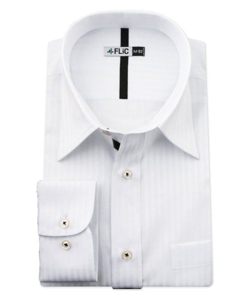 ワイシャツ メンズ レギュラーカラー 長袖 形態安定 シャツ ドレスシャツ ビジネス ノーマル スリム yシャツ カッターシャツ 定番 ドビー 織柄  おしゃれ (503079224) フリック(FLiC) MAGASEEK