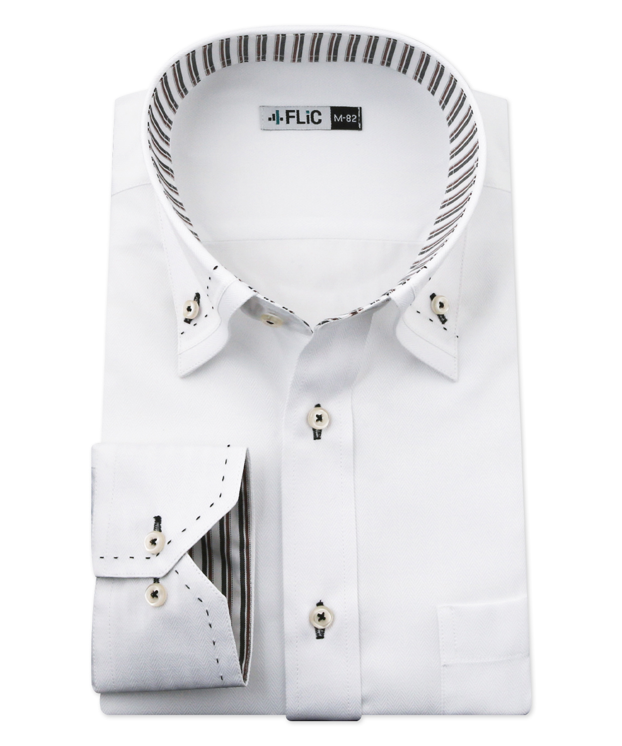 ワイシャツ メンズ デザイン ボタンダウン 長袖 形態安定 シャツ ドレスシャツ ビジネス ノーマル スリム yシャツ カッターシャツ 定番 ドビー  織柄 おし(503079229) | フリック(FLiC) - MAGASEEK