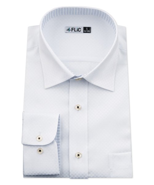 FLiC(フリック)/ワイシャツ メンズ ショートワイド ワイド 長袖 形態安定 シャツ ドレスシャツ ビジネス ノーマル スリム yシャツ カッターシャツ 定番 ドビー 織柄 おし/その他
