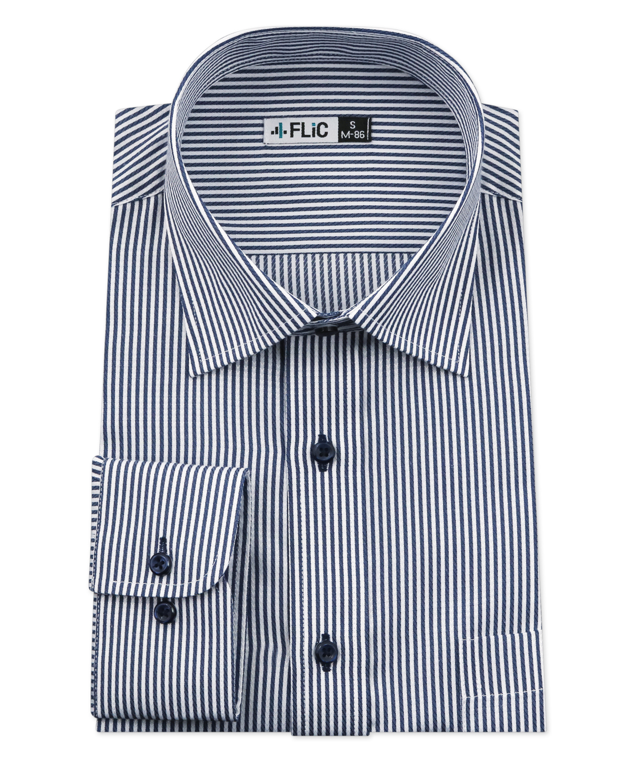 ワイシャツ メンズ ショートワイド ワイド 長袖 形態安定 シャツ ドレスシャツ ビジネス ノーマル スリム yシャツ カッターシャツ 定番  ストライプ ドビー(503079246) | フリック(FLiC) - MAGASEEK