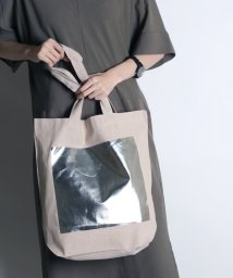 MAISON mou(メゾンムー)/【Parfum de Charmant Fleur/パルファム ドゥ シャルマンフルール】haku print tote bag/箔プリント巾着トートバッグ6_/ベージュ