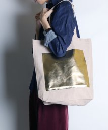 MAISON mou(メゾンムー)/【Parfum de Charmant Fleur/パルファム ドゥ シャルマンフルール】haku print tote bag/箔プリント巾着トートバッグ6_/ベージュ系1