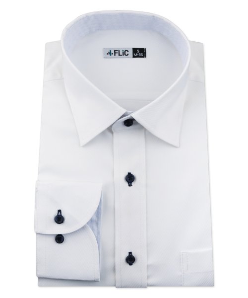 FLiC(フリック)/ワイシャツ ノーアイロン ドライ ストレッチワイシャツ メンズ 長袖 形態安定 吸水速乾 織柄 ショートワイド/その他