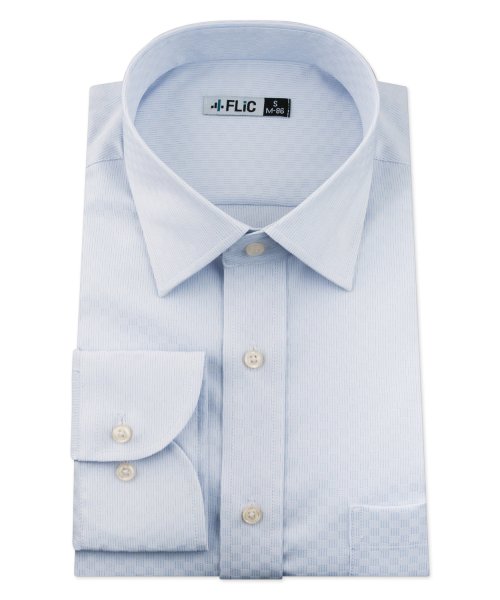 FLiC(フリック)/ワイシャツ ノーアイロン ドライ ストレッチワイシャツ メンズ 長袖 形態安定 吸水速乾 織柄 ショートワイド/その他