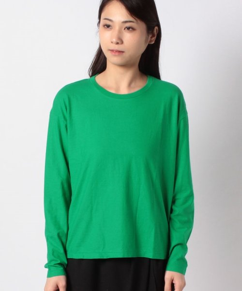 BENETTON (women)(ベネトン（レディース）)/ルーズフィットロングTシャツ・カットソー/グリーン