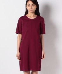 BENETTON (women)(ベネトン（レディース）)/ポンチクルーネック半袖ワンピース/ボルドー