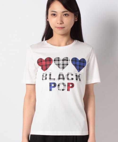 BENETTON (women)(ベネトン（レディース）)/BLACK POP ロゴ半袖Ｔシャツ/ホワイト