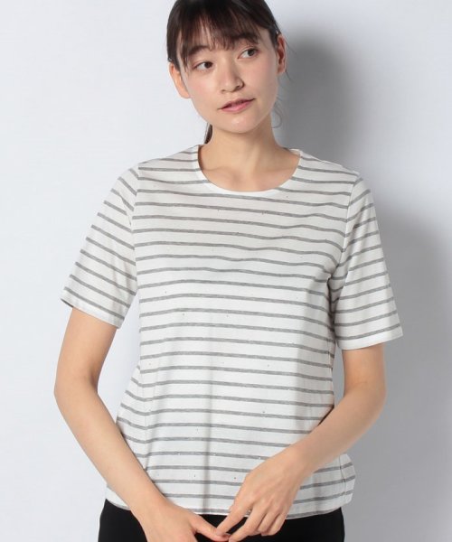 VICE VERSA(バイス バーサ)/【洗える】ホットフィックス加工ボーダーTシャツ/グレー