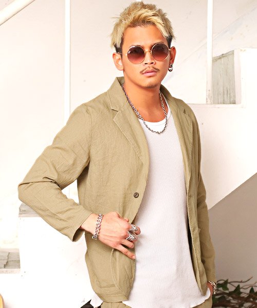 フレンチリネンテーラードジャケット テーラード ジャケット メンズ 麻 リネン 長袖 ラグスタイル Luxstyle Magaseek