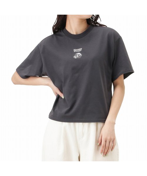 MAC HOUSE(women)(マックハウス（レディース）)/PEKO フェイス刺繍ワイドTシャツ F91468NM/グレー