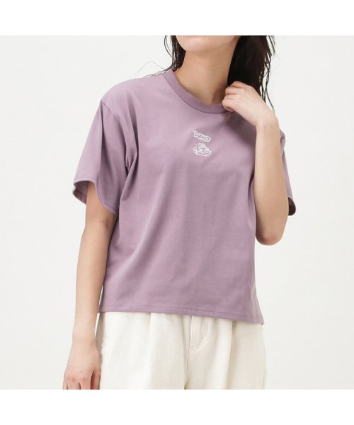 MAC HOUSE(women)(マックハウス（レディース）)/PEKO フェイス刺繍ワイドTシャツ F91468NM/パープル