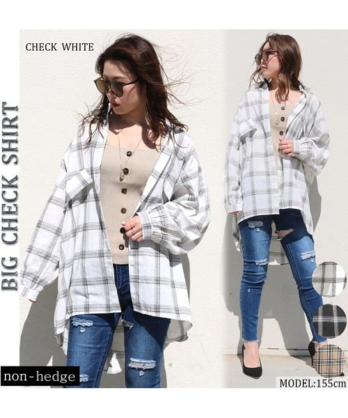 ビッグチェックシャツ レディース ファッション おしゃれ 合わせやすい