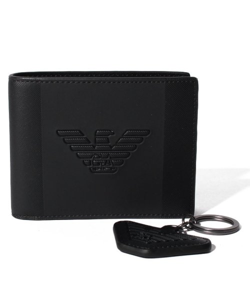 EMPORIO ARMANI(エンポリオアルマーニ)/【メンズ】【EMPORIO ARMANI】Gift Box Wallet & Key Ring/BLACK