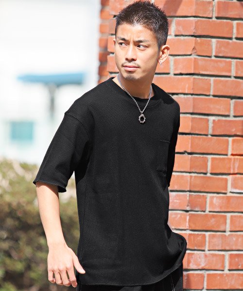 ワッフルbigtシャツ Tシャツ メンズ 半袖tシャツ ワッフル 半袖 オーバーサイズ ラグスタイル Luxstyle Magaseek