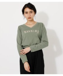 AZUL by moussy(アズールバイマウジー)/HAWKINS V／N LONG SLEEVE TEE/KHA