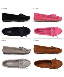 MINNETONKA(ミネトンカ)/ミネトンカ MINNETONKA モカシン キルティ スエード ハードソール KILTY SUEDE MOC HARDSOLE レディース/ブラック